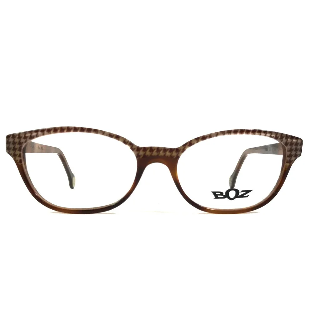BOZ Eyeglasses Frames VANINA 0393 Brown White Black Houndstooth 52-16-145